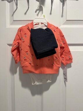 Carter's 3-Piece Cherry Jeans Baby Outfit Set